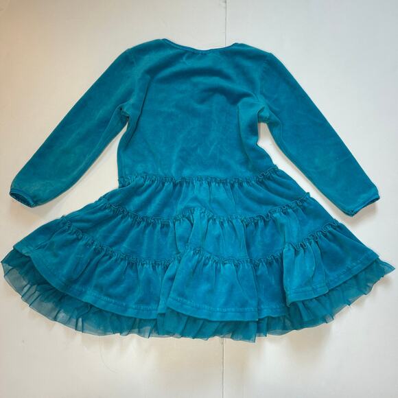 Hanna Andersson Velour Tiered Dress, Size 90 - Picture 6 of 6